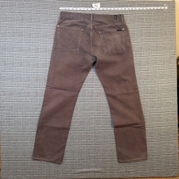 7 For All Mankind Men's Slimmy Jeans Brown Slim Fit Size 34 - Picture 1 of 9